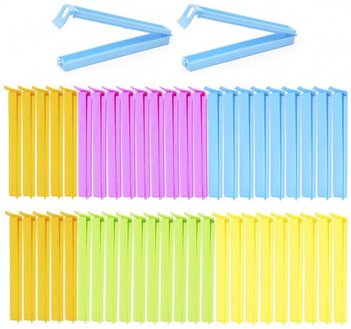 vershoudclips 11 cm polypropyleen geel/blauw 50 stuks
