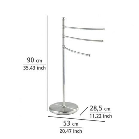 handdoekhouder Adiamo 28,5 x 90 x 53 cm staal zilver