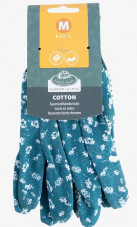 tuinhandschoenen polykatoen blauw mt M 2 stuks