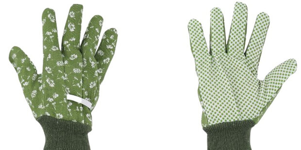 tuinhandschoenen polykatoen groen mt M 2 stuks