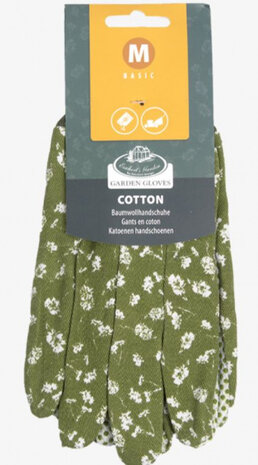 tuinhandschoenen polykatoen groen mt M 2 stuks