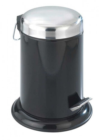 pedaalemmer Retoro 3 liter 22 x 30,5 cm RVS zwart