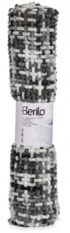 badmat gebreid 50 x 80 x 2,5 cm textiel donkergrijs/wit