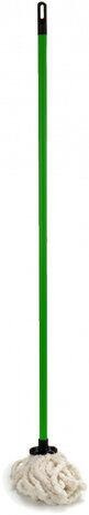 vloermop 120 cm textiel groen/wit 2-delig