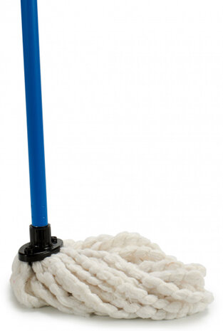 vloermop 120 cm textiel blauw/wit 2-delig