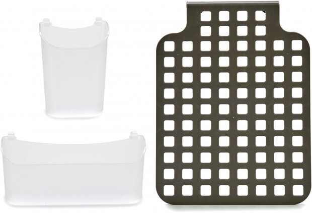 badkamerrekje 38 x 28 x 9,5 cm zwart 4-delig