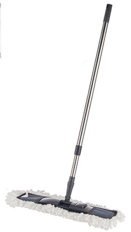 vloermop 46 x 17 x 130 cm verstelbaar zwart/wit