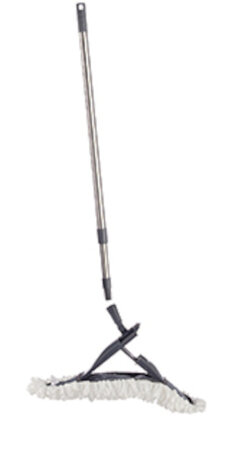 vloermop 46 x 17 x 130 cm verstelbaar zwart/wit