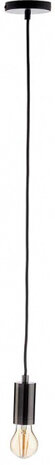 hanglamp E27 60W 5 x 10 cm staal/textiel zwart