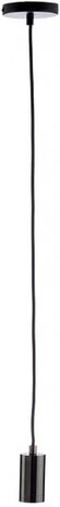 hanglamp E27 60W 5 x 10 cm staal/textiel zwart