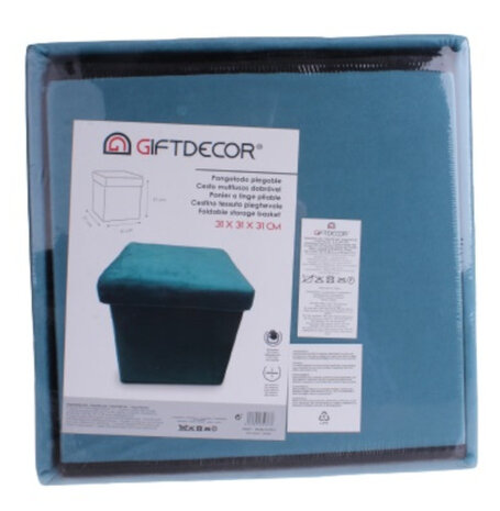 opbergbox 30 liter 31 cm opvouwbaar velvet zeeblauw