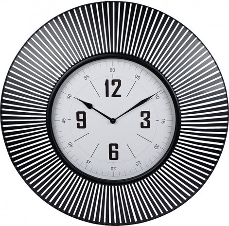 wandklok Dublin 79 x 5 cm staal zwart/wit