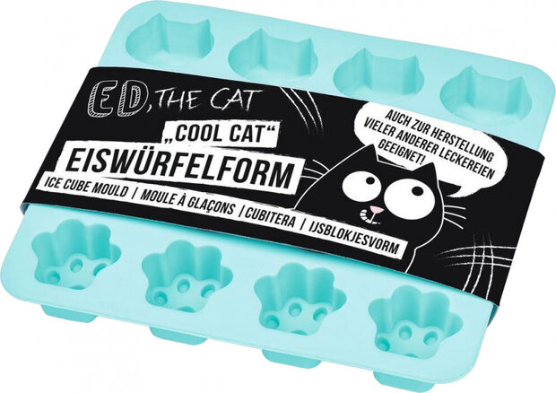 ijsblokjesvorm Ed, the Cat 15 x 16,5 cm siliconen turquoise