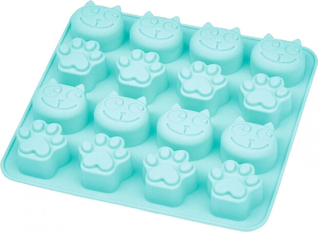 ijsblokjesvorm Ed, the Cat 15 x 16,5 cm siliconen turquoise