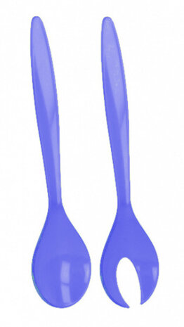 saladebestek 30 cm acryl blauw 2-delig