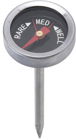 vleesthermometer 7 x 2,5 cm RVS zilver/zwart 2 stuks