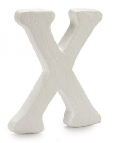 decoratieletter X 17 x 2 x 23 cm polystyreen wit
