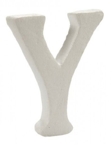 decoratieletter Y 17 x 2 x 23 cm polystyreen wit