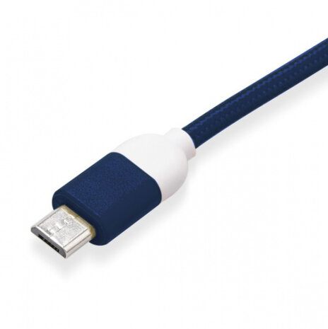 micro-usb-kabel 100 cm nylon marineblauw