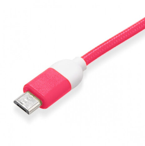 micro-usb-kabel 100 cm nylon roze
