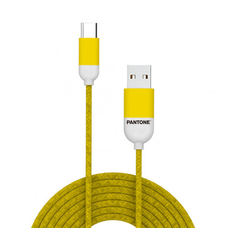 usb-C-kabel 100 cm nylon geel