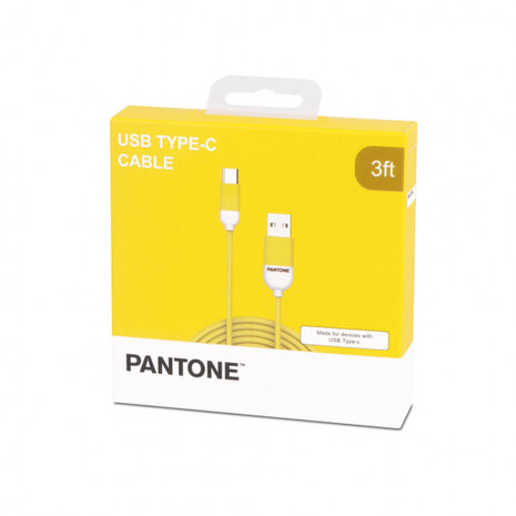 usb-C-kabel 100 cm nylon geel