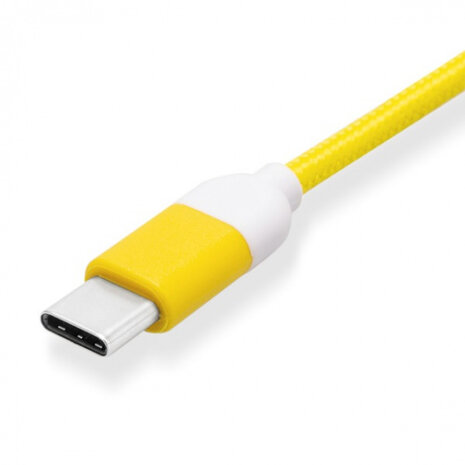 usb-C-kabel 100 cm nylon geel