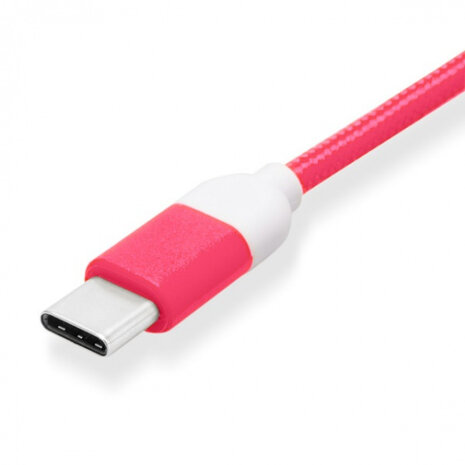usb-C-kabel 100 cm nylon roze