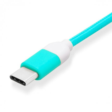 usb-C-kabel 100 cm nylon turquoise