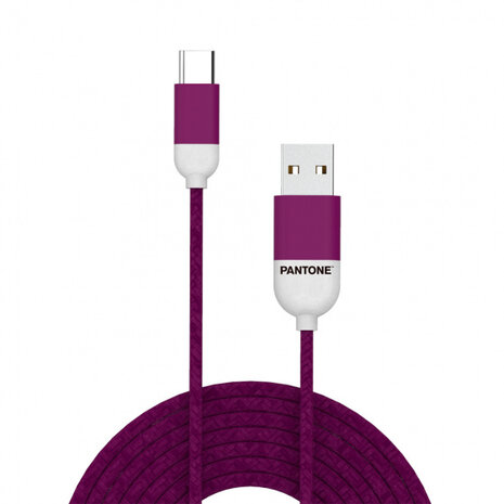 usb-C-kabel 100 cm nylon paars