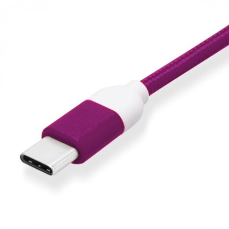 usb-C-kabel 100 cm nylon paars