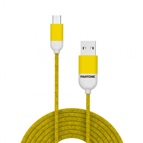 micro-usb-kabel 100 cm nylon geel
