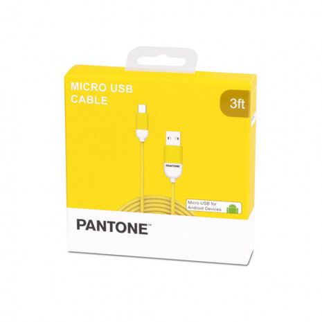 micro-usb-kabel 100 cm nylon geel