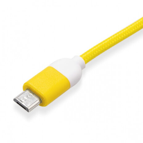 micro-usb-kabel 100 cm nylon geel