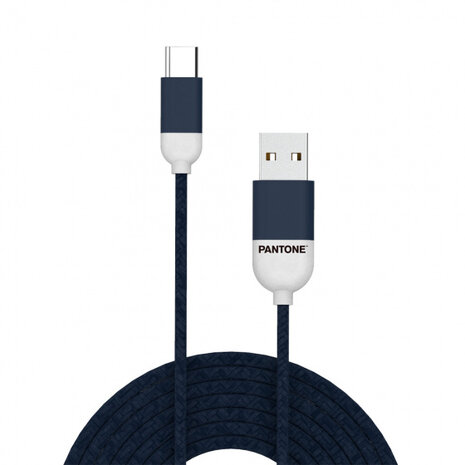 usb-C-kabel 100 cm nylon marineblauw