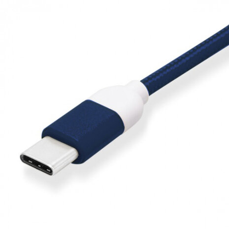 usb-C-kabel 100 cm nylon marineblauw