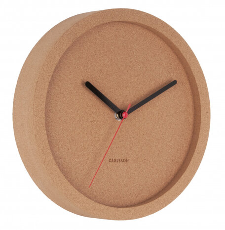 wandklok Tom 26 x 5 cm kurk naturel
