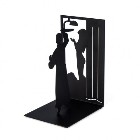 boekensteun Psycho 17 x 10 x 12 cm staal zwart
