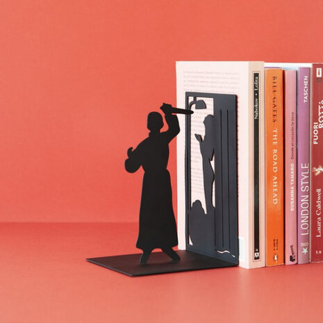 boekensteun Psycho 17 x 10 x 12 cm staal zwart