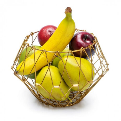 fruitschaal Vintage 30,8 cm verstelbaar staal goud