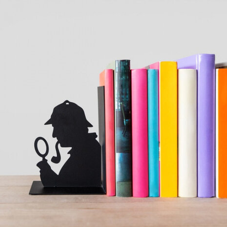 boekensteun Sherlock 17 x 10 x 12 cm staal zwart