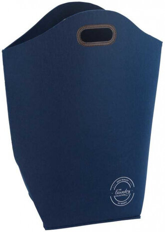 wasmand 42 liter 25 x 45 x 60 cm vilt donkerblauw