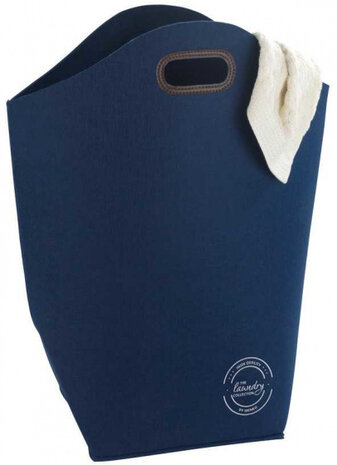wasmand 42 liter 25 x 45 x 60 cm vilt donkerblauw