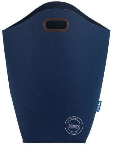 wasmand 42 liter 25 x 45 x 60 cm vilt donkerblauw