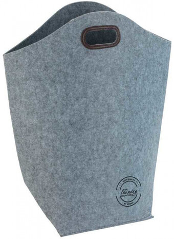 wasmand 42 liter 25 x 45 x 60 cm vilt grijs