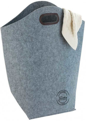 wasmand 42 liter 25 x 45 x 60 cm vilt grijs
