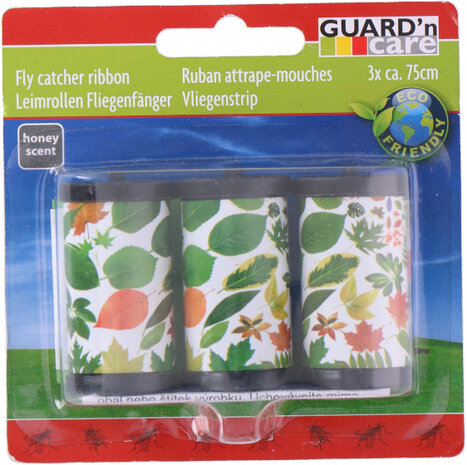 vliegenstrips honinggeur 75 cm wit/groen 3 stuks