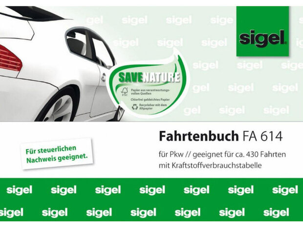 autologboek A6 papier groen/wit 40 vellen