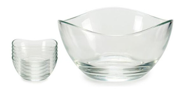 schaaltje 12 x 6 cm glas transparant