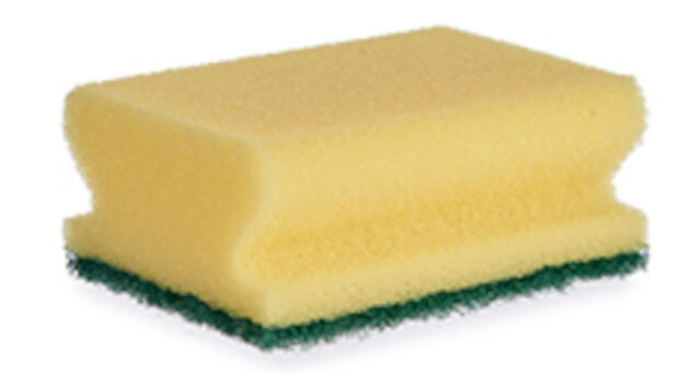 schuurspons 12 x 9 x 4,5 cm foam geel 3 stuks